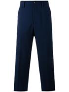 Gucci Wool Mohair Blend Cropped Trousers - Blue