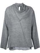 Damir Doma Cowl Neck Knitted Top, Men's, Size: Small, Grey, Viscose/virgin Wool