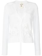 Semicouture Lace Flower Cardigan - White