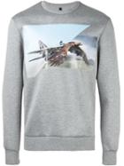 Neil Barrett Eagle Print Sweatshirt, Men's, Size: Small, Grey, Polyurethane/viscose