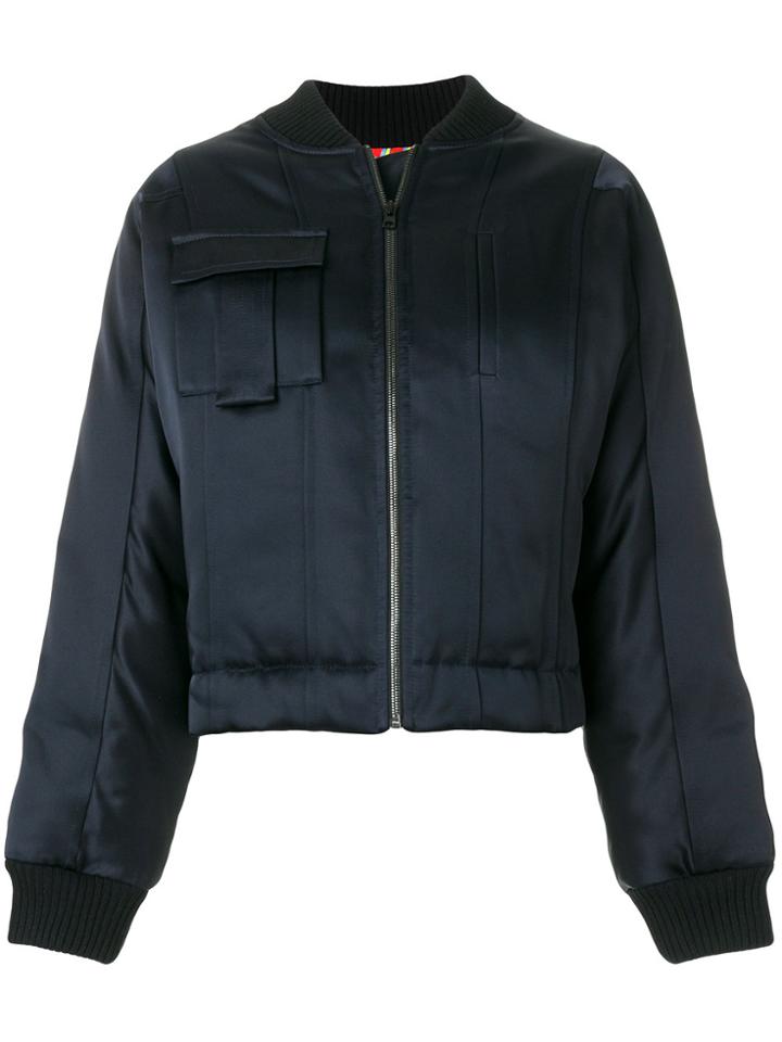 Dvf Diane Von Furstenberg Satin Bomber Jacket - Blue