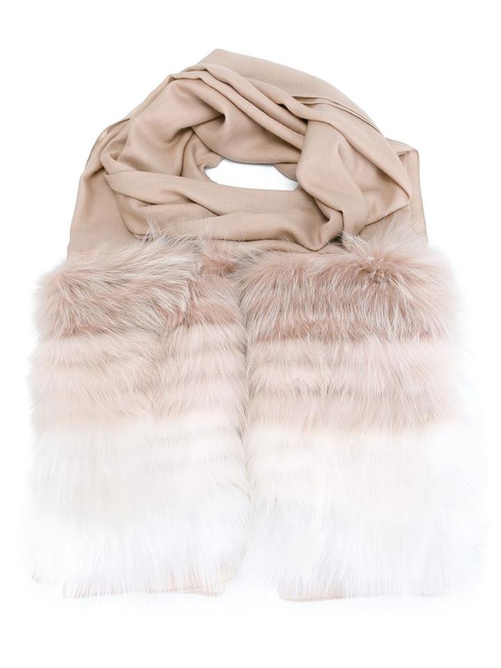 Elie Saab Fur Trim Scarf