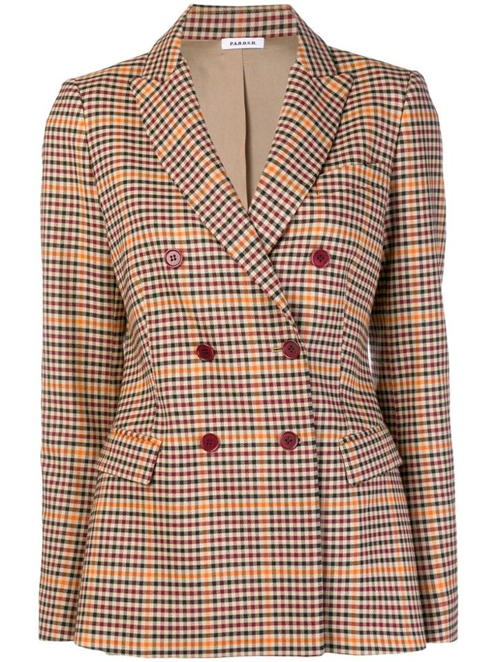 P.a.r.o.s.h. Check Double Breasted Blazer - Red