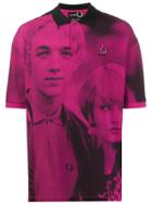 Raf Simons X Fred Perry Oversized Printed Polo Shirt - Pink