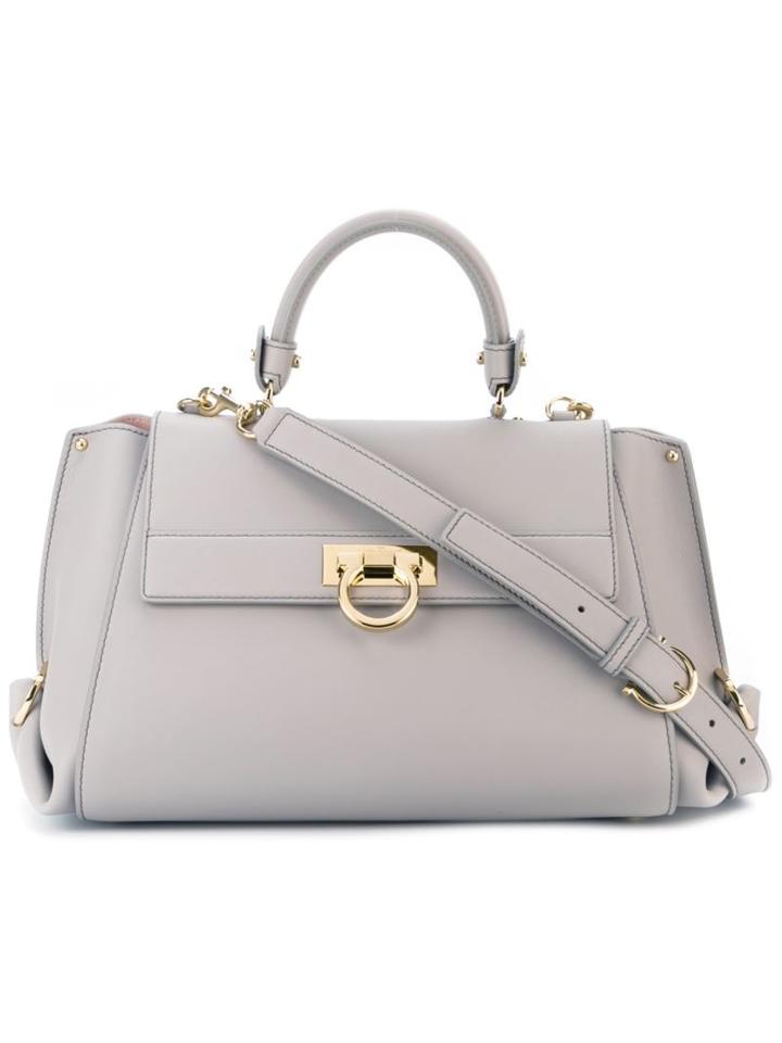 Salvatore Ferragamo Sofia Crossbody Bag, Women's, Grey, Calf Leather