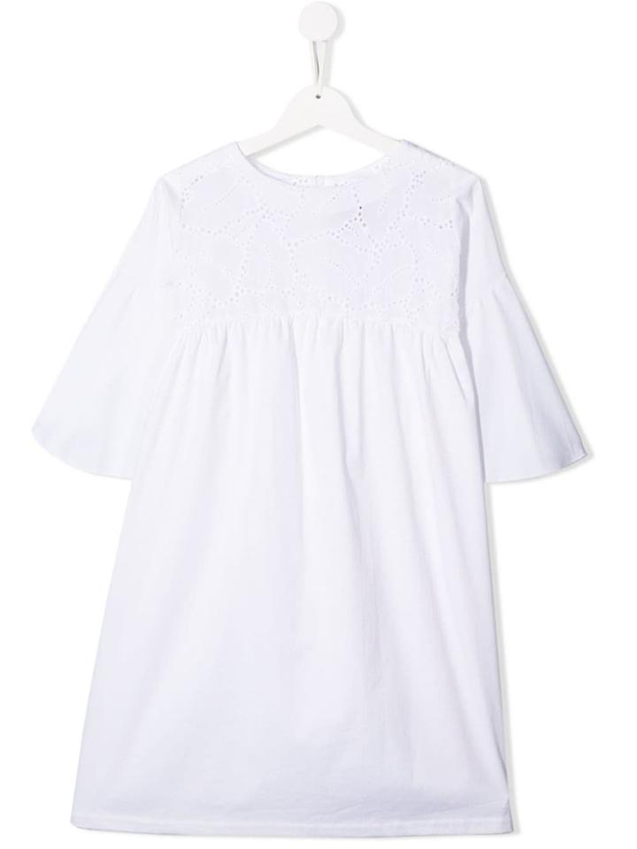 Mariuccia Milano Kids Embroidered Chest Dress - White