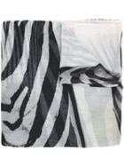 Ottotredici Zebra Print Scarf, Women's, Black, Modal/cashmere