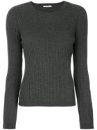 T By Alexander Wang Rib Knit Sweater - Grey