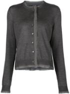 Maison Margiela Frayed Trim Cardigan, Women's, Size: Medium, Grey, Silk/polyamide/wool