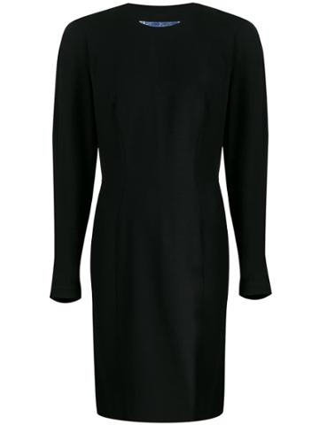 Thierry Mugler Vintage Longsleeved Draped Back Dress - Black