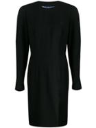 Thierry Mugler Vintage Longsleeved Draped Back Dress - Black