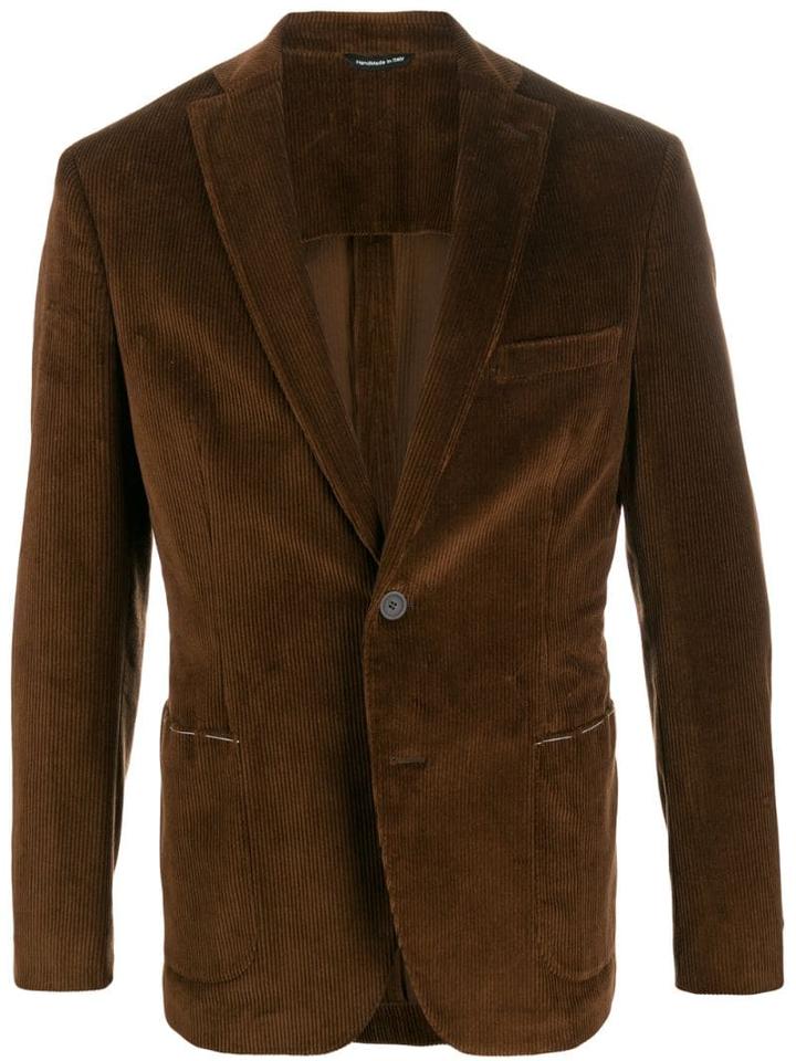 Tonello Corduroy Single Breasted Blazer - Brown
