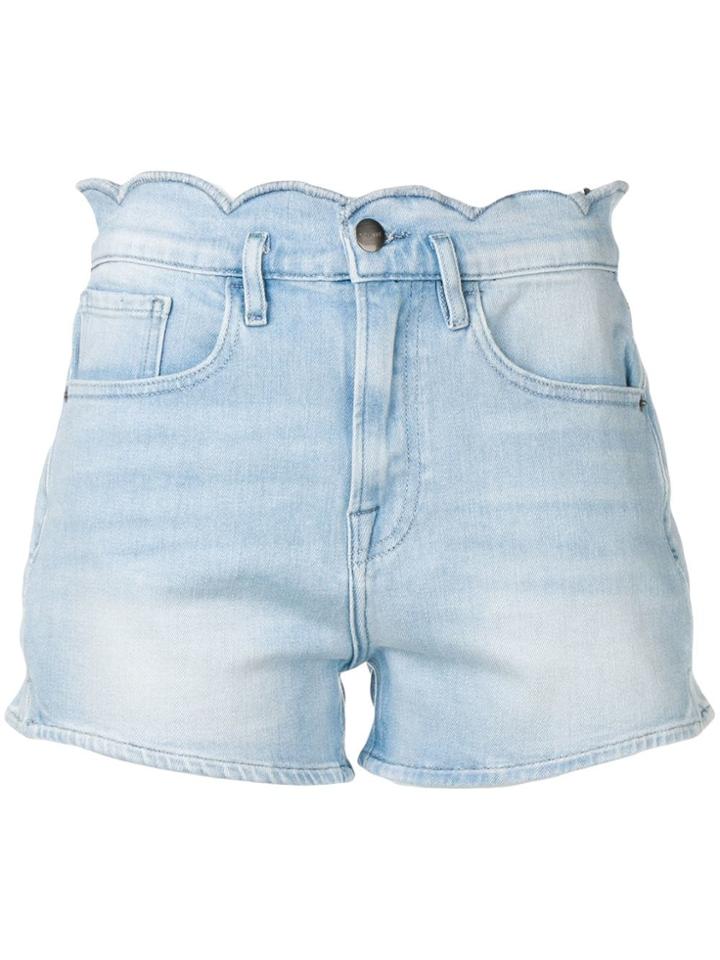 Frame Scallop Edge Shorts - Blue