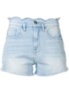 Frame Scallop Edge Shorts - Blue