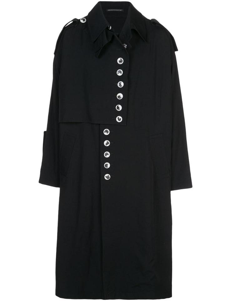 Yohji Yamamoto Button Up Raincoat - Black