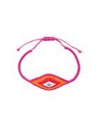 Diane Kordas 18kt Gold And Diamond Woven Evil Eye Bracelet - Red