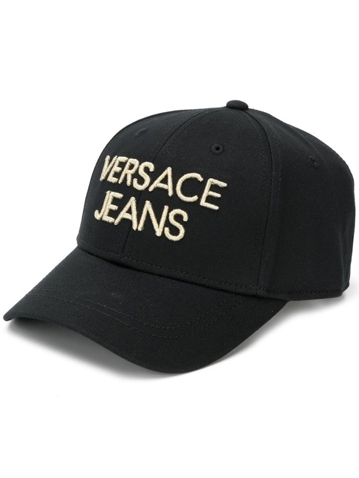 Versace Jeans Embroidered Logo Baseball Cap - Black
