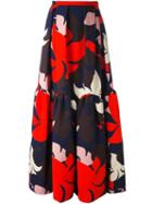 Delpozo Floral Print Skirt, Women's, Size: 38, Yellow/orange, Cotton/viscose