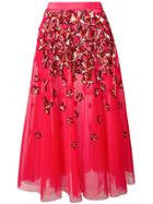 Elisabetta Franchi Midi Tulle Skirt - Red