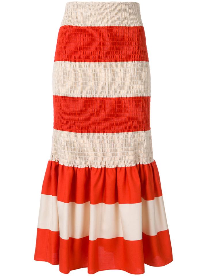 Calvin Klein 205w39nyc Ruched Striped Skirt - Yellow & Orange