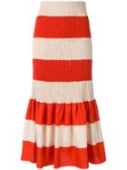 Calvin Klein 205w39nyc Ruched Striped Skirt - Yellow & Orange