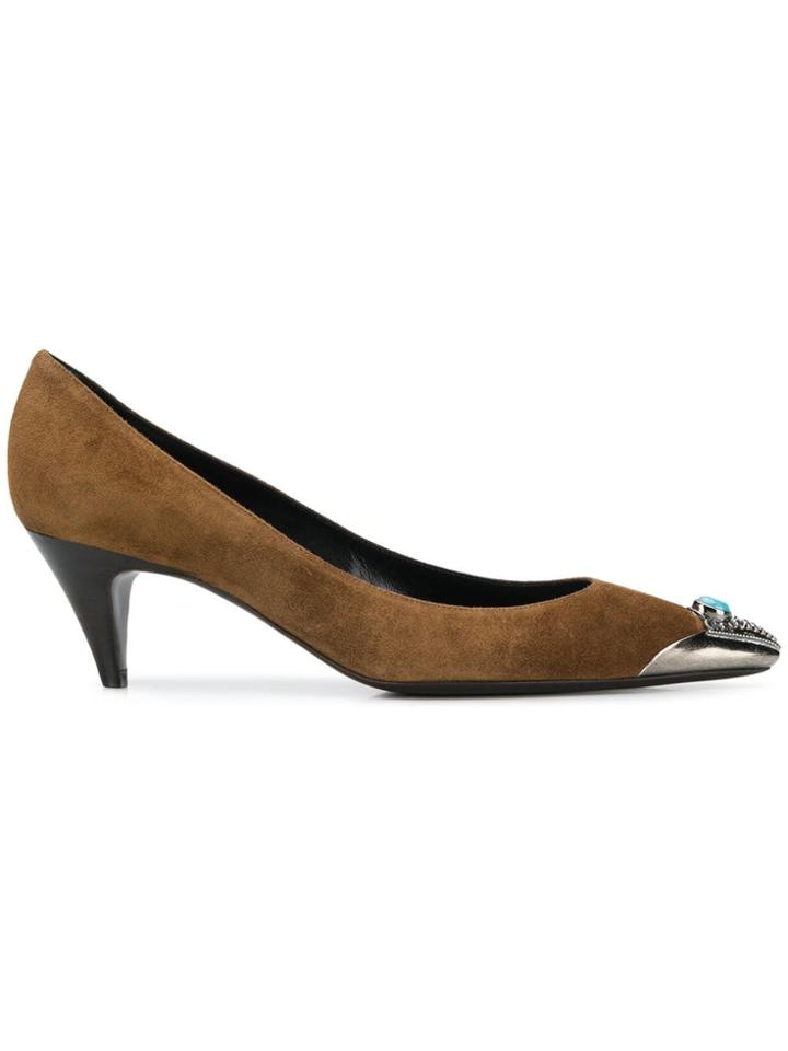 Saint Laurent Metal-toe Pumps - Brown