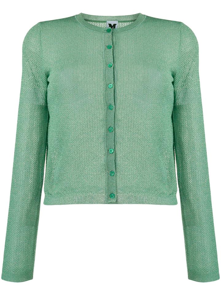 M Missoni Pointelle-knit Cardigan - Green