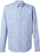 Carven Checked Tonal Print Shirt, Men's, Size: 41, Brown, Cotton