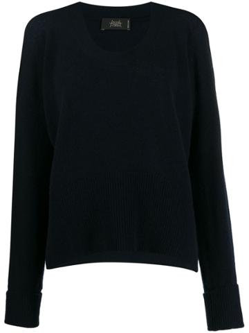 Maison Flaneur Round-neck Knit Sweater - Blue