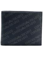 Emporio Armani All Over Logo Wallet - Blue