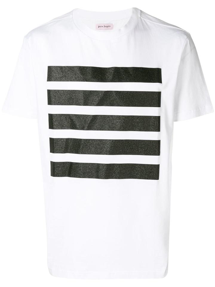 Palm Angels Stripes Stamp T-shirt - White