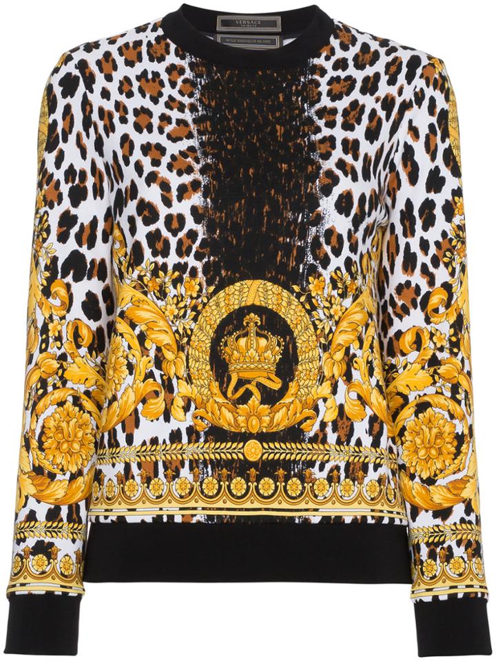 Versace Wild Baroque Print Sweatshirt - Black