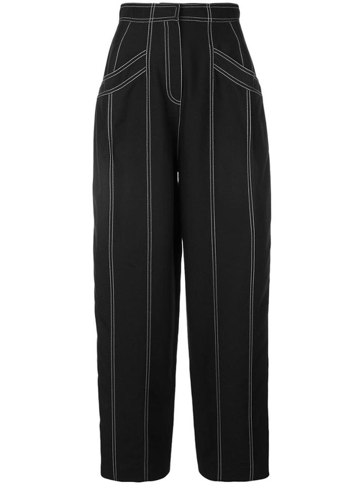 Derek Lam Cropped Balloon Pant With Seam Detail - Black