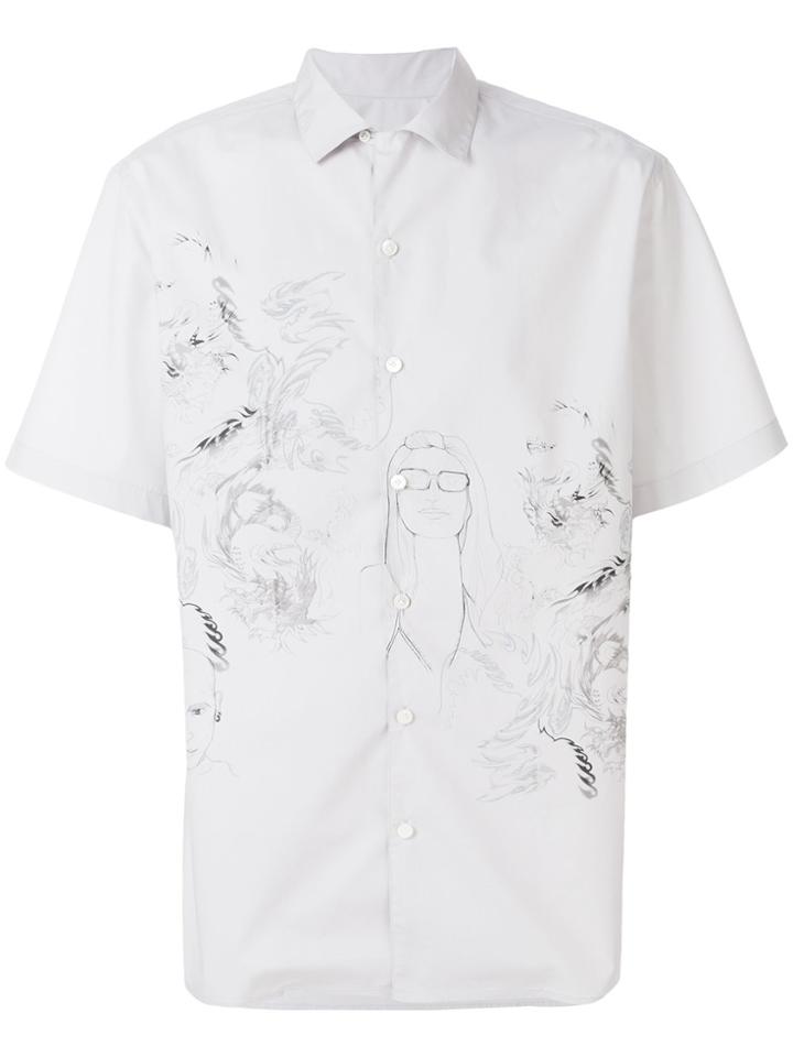 Lanvin Sketch Print Shirt - Grey
