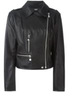 Versus Classic Biker Jacket, Women's, Size: 44, Black, Leather/viscose/spandex/elastane
