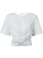 T By Alexander Wang Ruched Detail T-shirt, Women's, Size: Small, Grey, Cotton