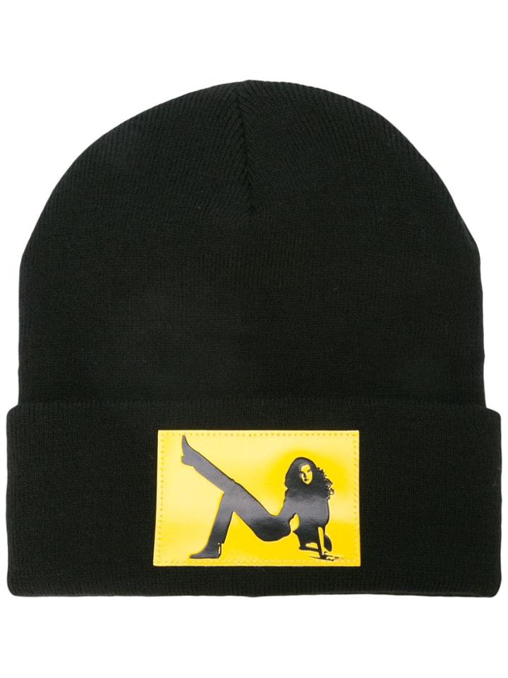 Calvin Klein Jeans Est. 1978 Brooke Shields Patch Beanie - Black