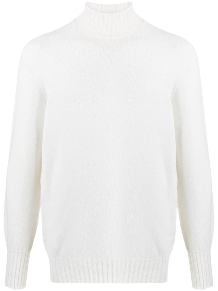 Drumohr Roll-neck Long Sleeve Jumper - White
