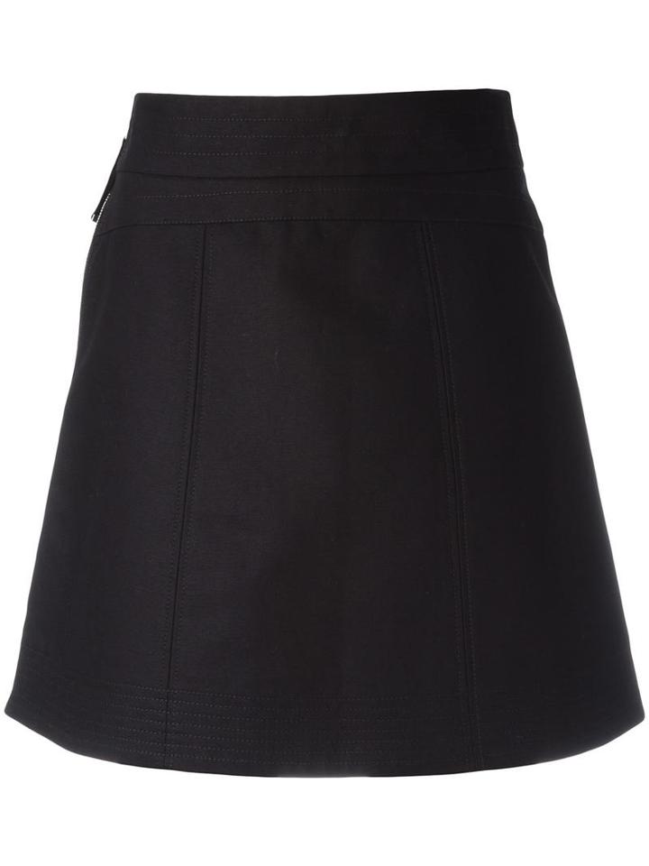 Diesel Black Gold Side Zip A-line Skirt, Women's, Size: 40, Cotton