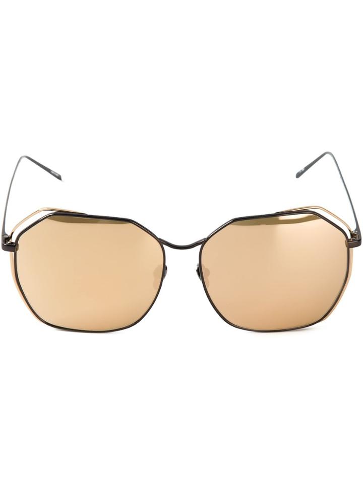 Linda Farrow 'linda Farrow 350' Sunglasses - Black