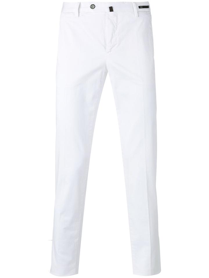Pt01 Tapered Trousers, Men's, Size: 50, White, Cotton/elastodiene