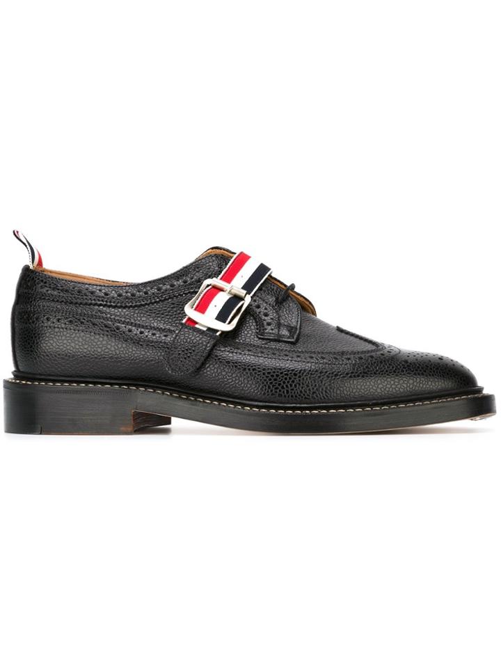 Thom Browne Buckle Detail Brogue Shoes - Black
