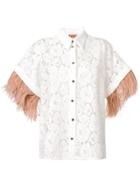 No21 Appliqué Floral Lace Shirt - White