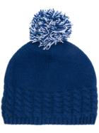 N.peal Pom-pom Knitted Beanie Hat - Blue