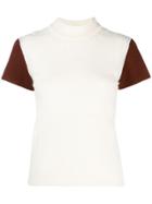 Falke Fabric Mix Knitted Top - White