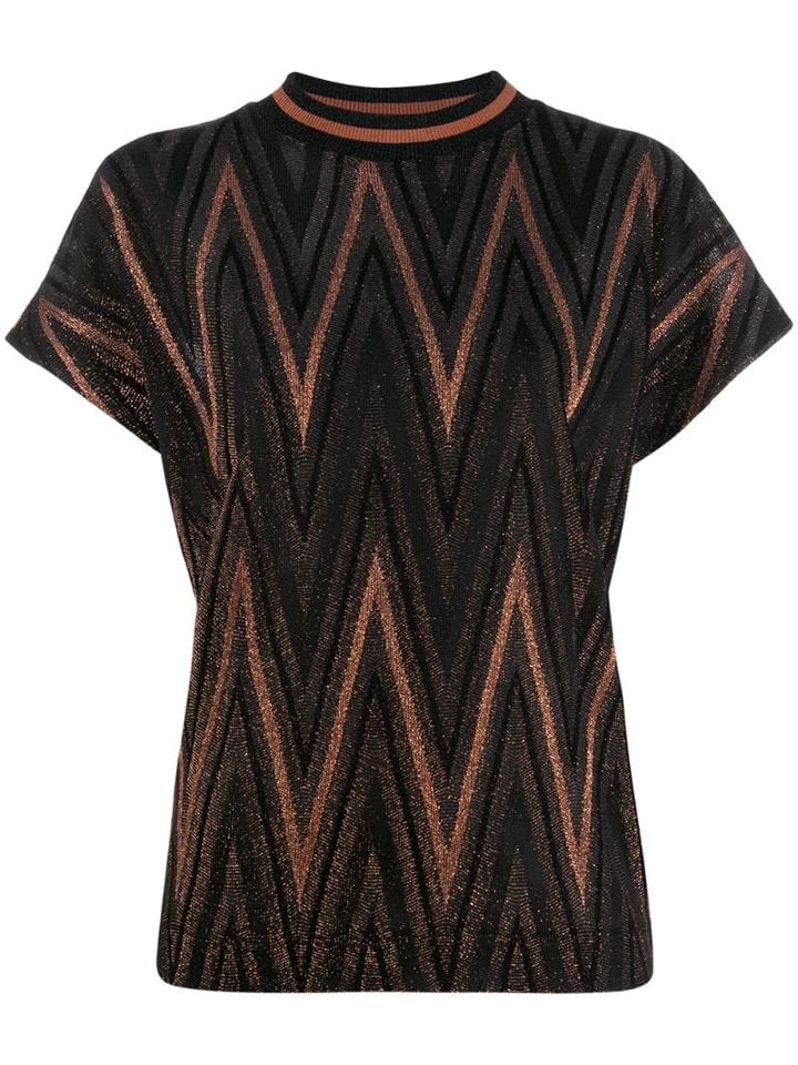M Missoni Zig Zag Pattern T-shirt - Black