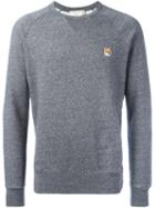 Maison Kitsuné Fox Patch Sweatshirt, Men's, Size: Small, Grey, Cotton