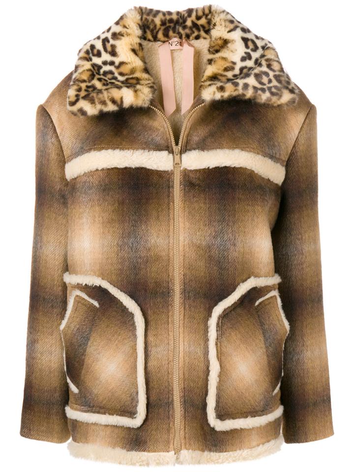 No21 Fur Collar Jacket - Brown