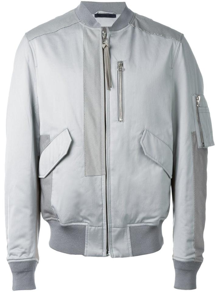Lanvin Bomber Bl Washed Satin - Grey