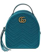 Gucci Gg Marmont Velvet Backpack - Blue